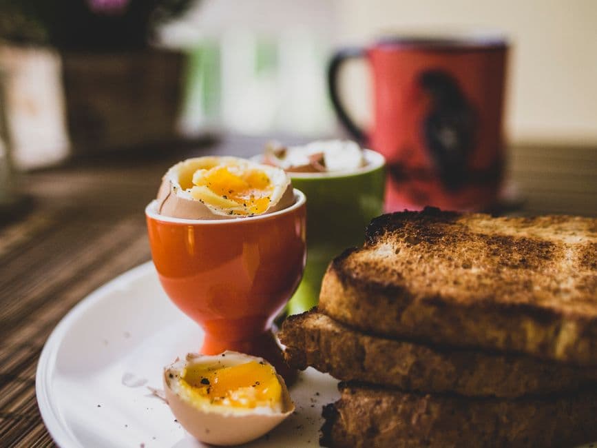 Boiled or Fried Egg with Toast & Tea