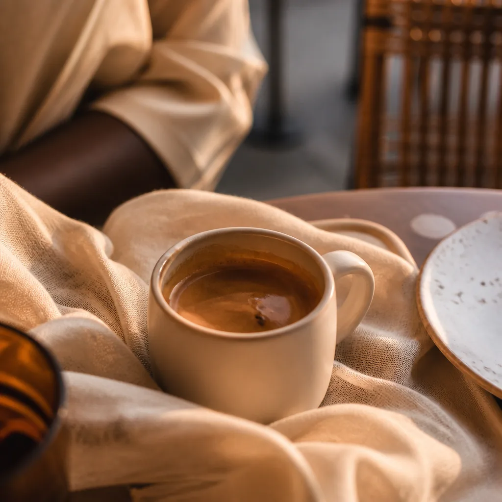 Espresso in a cream cup